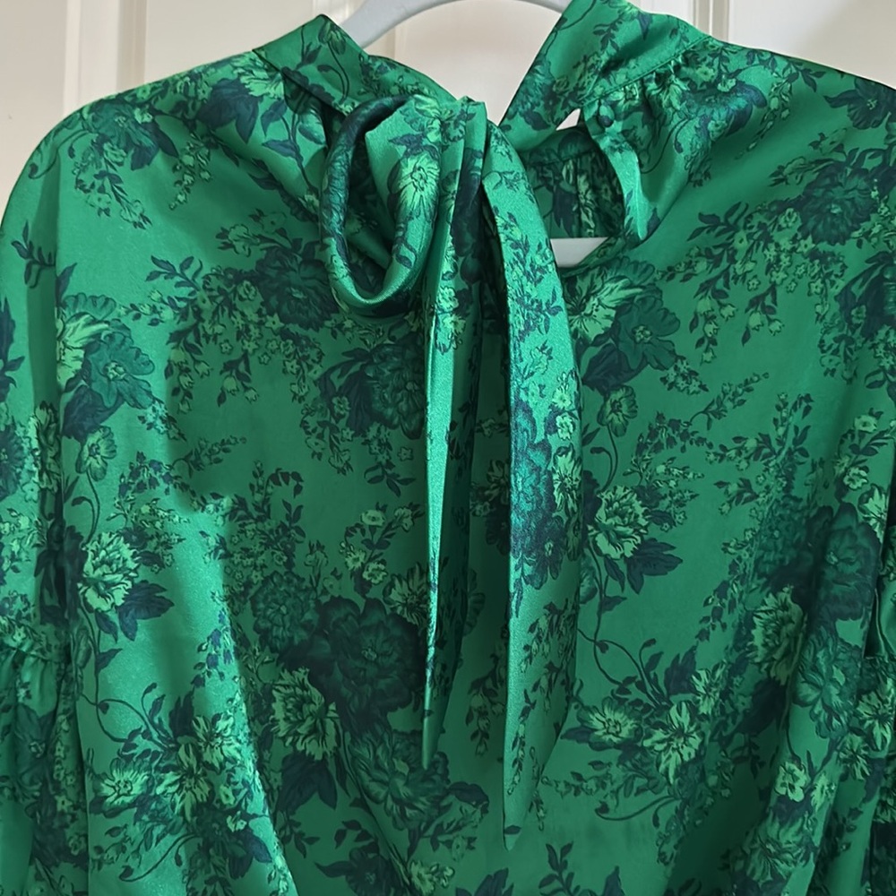 Green Floral Women's Top